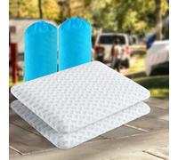 Slybear Almohada de espuma viscoelástica muy fina, 2 unidades de almohada de viaje 40 x 60 x 7 cm, cojín suave para dormir reparador, cojín cervical con bolsillo para viajes, yoga, meditación, con