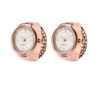 SLYHHZHMY Dos Medidores De Anillo con Dedos, Medidores De Anillo Elástico Y Telescópicos, Medidores Redondos Simples, Medidores De Cuarzo De Moda (Oro Rosa)