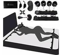 SM Bondage Kit 7 piezas,Vendas de ojos con Látigo Pluma Esposas Cadenas Tobillos Pezones Succionador Pezón Juguetes Sexuales Fetiche Juego Coqueteo para sujetar a la cama