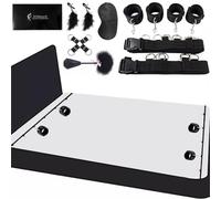 SM Bondage Kit 7 piezas,Vendas de ojos con Látigo Pluma Esposas Cadenas Tobillos Pezones Succionador Pezón Juguetes Sexuales Fetiche Juego Coqueteo para sujetar a la cama