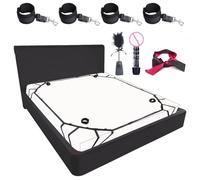 SM Bondage Kit, SM Bondage Cama Esclavitud de Sujeción Kit con Plug Anal Butt Plug Máscara y Sexual Esposas, Erótico BDSM Restraints Kits Set Juguetes Sexuales para Principiantes y Expertos