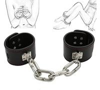 SM Esposas Esposas con cadenas de metal gruesas BDSM Esposas de cuero Cama sexual Restricción Juegos sexuales eróticos Esclavo Fetiche Juguetes sexuales