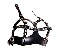 SM Harness piel BH Pecho Correa con botones negro negro S