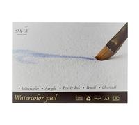 SM.LT 3 AS de 20 (260) English Watercolor Pads para acuarela (A3, 100% papel reciclado con algodón, alterungsbeständig y ácido, 20 hojas, 260 gsm Blanco