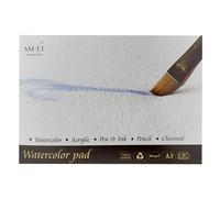 SM.LT 3 AS de 20 (260) English Watercolor Pads para acuarela (A3, 100% papel reciclado con algodón, alterungsbeständig y ácido, 20 hojas, 260 gsm Blanco