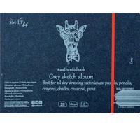 SM.LT 5EB-18ST/GREY Authentic Line 245 x 176 mm Gris Algodón Incluido Bloc de bocetos cosido, papel gris, 180 g/m², 18 hojas de tapa reciclada