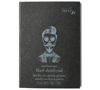 SM.LT Bloc de dibujo Authentic Black, ideal para lápices de colores, bolígrafos de gel, rotuladores metálicos, ceras, tamaño A5, compuesto por 30 hojas, 165 g/m², 5EA-30/BLACK