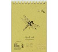 SM-LT - Bloque de espiral (80 g/m², A5-70 hojas), diseño de flores, color crema