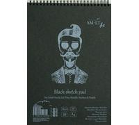 SM.LT EB de 30ts/Black Authentic line - Cuaderno para bocetos (A4, 165 gsm Fácil estructura oficial. Negro Papel, 30 hojas, con perforación, reciclado Tapa, Con Doble Espiral