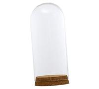 SM SunniMix Cúpula de Vidrio Campana de Cristal con Base Madera Florero Mesa Boda Decoración DIY - 8x18cm
