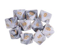 SM SunniMix Pieza Piezas de Dados Poliédricos D8 de 8 Caras de Color Acrílico para Juegos de D&D, Blanco Gris
