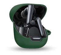 smaate Funda de Silicona Compatible con Soundcore by Anker Liberty 4 NC Auriculares inalámbricos, Piel Protectora con mosquetón Doble en Forma de S, con Agujero para Cargar, Verde