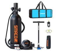 SMACO Mini Botella de Buceo 1 litro Portatil Bombona de Buceo para Respiración Subacuática Pequeñas Botella Submarinismo Tanque de Buceo Recargable para Viajes Nadar Rescate S400 Pro