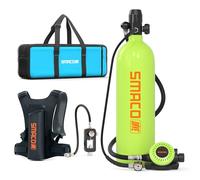 SMACO Mini Botella de Buceo 2 litro Portatil Bombona de Bucear S700 Plus Pequeñas Botella Submarinismo hasta 30 Minutos Tanque de Buceo Recargable for Viajes Nadar Rescate