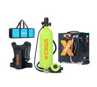 SMACO Mini Botella de Buceo Bombona de Bucear Pequeñas 2 litros Bombona Aire Comprimido Submarinismo Portatil hasta 30 Minutos Tanque de Buceo Recargable for Viajes Nadar Rescate S700 Plus