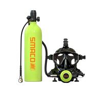 SMACO Mini Botella de Buceo y Máscara de Buceo Bombona de Buceo Pequeñas 2 litros Bombona Aire Comprimido Portatil de 25-30 Minutos Tanque de Buceo Recargable for Viajes Nadar Rescate S700 Plus