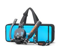 SMACO Mini tanque de buceo con máscara de esnórquel de 0,5 L, portátil, pequeño tanque de buceo con máscara de buceo de cara completa, tanque de aire pulmonar con adaptador de llenado, botella de poni
