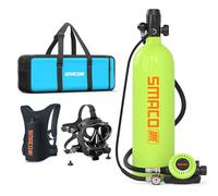 SMACO Mini Tanque de Buceo para Buceo en Aguas Poco Profundas Cilindro de Buceo de 1,9L Proporciona Soporte Respiratorio para Recreación Subacuática/Práctica de Buceo/Rescate Acuático