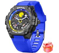 SMAEL Reloj deportivo para hombre, resistente al agua, militar, multifunción, LED, alarma, cronómetro, para hombre (8092, negro y azul), SMA8092-Negro Azul, Estilo de competición