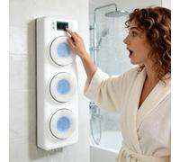 smafoseedding Cepillo Corporal Eléctrico De Pared con Sensor Y Rotación Automática De 360°.Cepillo De Espalda Eléctrico con 3 Velocidades Y Batería De 30 Días De Duración,Cepillo De Ducha Exfoliante