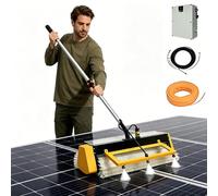 smafoseedding Cepillo De Rodillo Eléctrico para La Limpieza De Paneles Fotovoltaicos, Limpiador De Paneles Solares con Pértiga Telescópica Y Cabezal Giratorio De 360° De 60 Cm Corded-3.6m