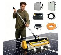 smafoseedding Cepillo De Rodillo Eléctrico para La Limpieza De Paneles Fotovoltaicos, Limpiador De Paneles Solares con Pértiga Telescópica Y Cabezal Giratorio De 360° De 60 Cm Cordless-3.6m