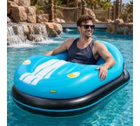 smafoseedding Flotador Motorizado para Piscina,Bote Inflable Motorizado De 50 W,Globo Inflable Eléctrico para Agua,Joystick Propulsor De 360°,Capacidad De 265 LB,Bomba Inalámbrica,PVC Plegable