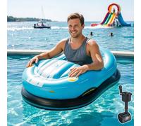 smafoseedding Flotador Motorizado para Piscina con Joystick, Bote Inflable Motorizado con Parachoques, Globo Inflable Eléctrico De Agua De 50 W con Movimiento En Todas Las Direcciones De 360°