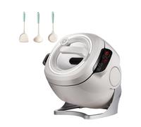 smafoseedding Olla Automática para Cocinar Arroz Frito, Máquina para Cocinar Arroz, Rotación Automática De 360°, Máquina para Freír con Tambor para Saltear, Guisar Y Cocinar, 3 Utensilios De Cocina