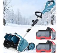 smafoseedding Pala Quitanieves Eléctrica De Invierno - Quitanieves Inalámbrico, Ajuste Telescópico De 110-130 Cm, Profundidad De 20 Cm, Ancho De 40,7 Cm, Herramienta Barredora De Nieve 2batteries