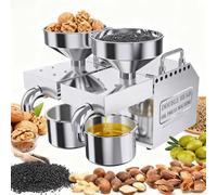 smafoseedding Prensa De Aceite Automática con Doble Salida,Máquina para Elaborar Aceite,Prensa De Aceite Eléctrica,Extractor De Aceite Comercial De Acero Inoxidable, para Uso Doméstico Y Comercial