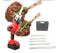 smafoseedding Sierra Eléctrica para Cortar Huesos - Sierra Alternativa Inalámbrica, para Cortar Carne, Madera, Sierra De Carnicero De Mano, Cuerpo Liviano, Espesor Máximo De Corte: 100 Mm (1 Batería)