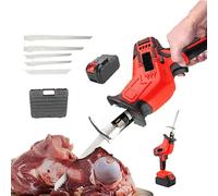 smafoseedding Sierra Eléctrica para Huesos De Carne, Sierra Eléctrica De Mano para Carnicero, con 4 Hojas Y Caja De Almacenamiento, Sierra De Mano para Carnicero, Grosor Máximo De Corte: 100 Mm