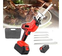smafoseedding Sierra Recíproca Inalámbrica - Iluminación LED, Sierra Eléctrica para Carne Y Huesos, De Mano, Peso Aproximado 2 Kg, Sierra Recíproca Inalámbrica para Cortar Madera/Huesos con 4 Hojas