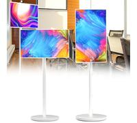 smafoseedding Televisor Inteligente Portátil con Ruedas - Televisor Inalámbrico Inteligente 1080p Pantalla Táctil, Pantalla Grande IPS, Batería Alta Capacidad Hasta 6 Horas 27in8+128g