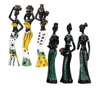 smai Figuras africanas de resina, piezas de arte de mujeres africanas, 3 piezas,centro de mesa afrocéntrico para chimenea, dormitorio, estudio, sala de estar, dormitorio,adornos decorativos de resina