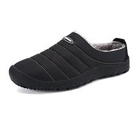 SMajong Invierno Zapatillas de Casa para Hombre Mujer Espesar Zapatillas Aire Libre Impermeables Cálidas Pantuflas de Casa Interior Zapatos con Pelusa Forro Talla Grande 46 EU