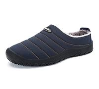 SMajong Invierno Zapatillas de Casa para Hombre Mujer Espesar Zapatillas Aire Libre Impermeables Cálidas Pantuflas de Casa Interior Zapatos con Pelusa Forro Talla Grande 44 EU