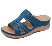 SMajong Sandalias de Punta Descubierta Mujer Mules Plataforma Moda Sandalia de Cuña Cómodos Zapatillas