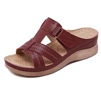 SMajong Sandalias de Punta Descubierta Mujer Mules Plataforma Moda Sandalia de Cuña Cómodos Zapatillas Sandalias de Vestir