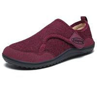 SMajong Zapatillas de Estar en Casa Hombre Invierno Mujer Pantuflas Antideslizantes Zapatos Cálido Cómodo de Planos Rojo 40 EU