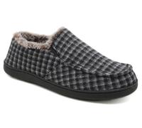 SMajong Zapatillas de Estar por Casa Hombre Invierno Cálido Pantuflas Zapatos con Antideslizante Suelo para Interior y Exterior Negro Blanco 43 EU