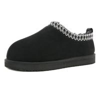 SMajong Zapatillas de Estar por Casa Mujer Hombre Invierno Pantuflas Interior de Memoria Zapatos de Algodón Negro 43 EU