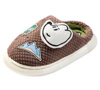 SMajong Zapatillas de Estar por Casa para Niñas Niños Antideslizante Pantuflas de Invierno Cómodas Felpa Slippers Caliente Zapatos Interior de Dibujos Animados Café 30-31 EU