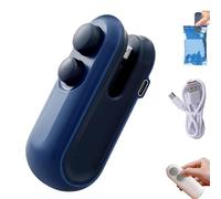 Small 2-in-1 Rechargeable Magnetic Snack Sealer Household Mini Sealing Machine, Portable Mini Bag Sealer and Cutter Rechargeable, Mini Snack Bag Sealing Machine, For Snacks & Food Storage (Blue)