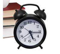 Small Analog Clock - Silent Retro Clock, Battery Operated Mini Alarm with Round Design | Portable Desktop Home Decor for Living Room, Nightstand, Workplace, Dorm, Kitchen Counter, Hotel