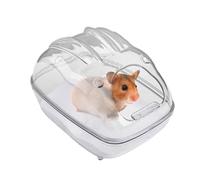 Small Animal Bath Container - Hamster Sand Toilet Box, Clear Chinchilla Cleaning Tub, Gerbil Hygiene Housing, Multifunction Pet Accessory | Daily Grooming Maintenance Rutine Use Care Solution For Sma