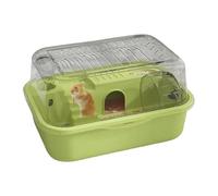 Small Animal Cage, Hamster Cage, Gerbil Habitat Enclosure with 2 Tiers and Silent Running Wheel for Chinchilla Bunny Squirrel Resting Playing, 13.78x9.84x7.28 Inches 1 Piece 840g