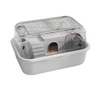 Small Animal Cage, Hamster Cage, Gerbil Habitat Enclosure with 2 Tiers and Silent Running Wheel for Chinchilla Bunny Squirrel Resting Playing, 13.78x9.84x7.28 Inches 1 Piece 840g