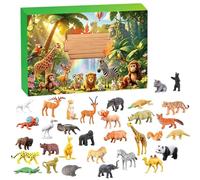 Small Animal Figurines - 24-Piece Tiny Educational Jungle Party Decor